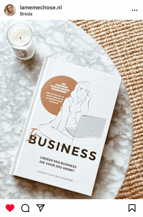 Instagram post - In Business, het handboek voor de (online) ondernemer